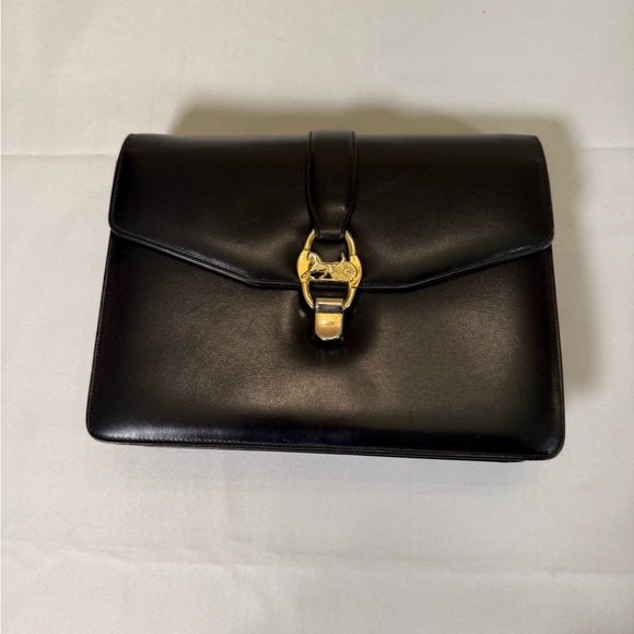 Vintage Céline Horse Carriage Shoulder Bag Black Box Leather - Picture 2 of 10